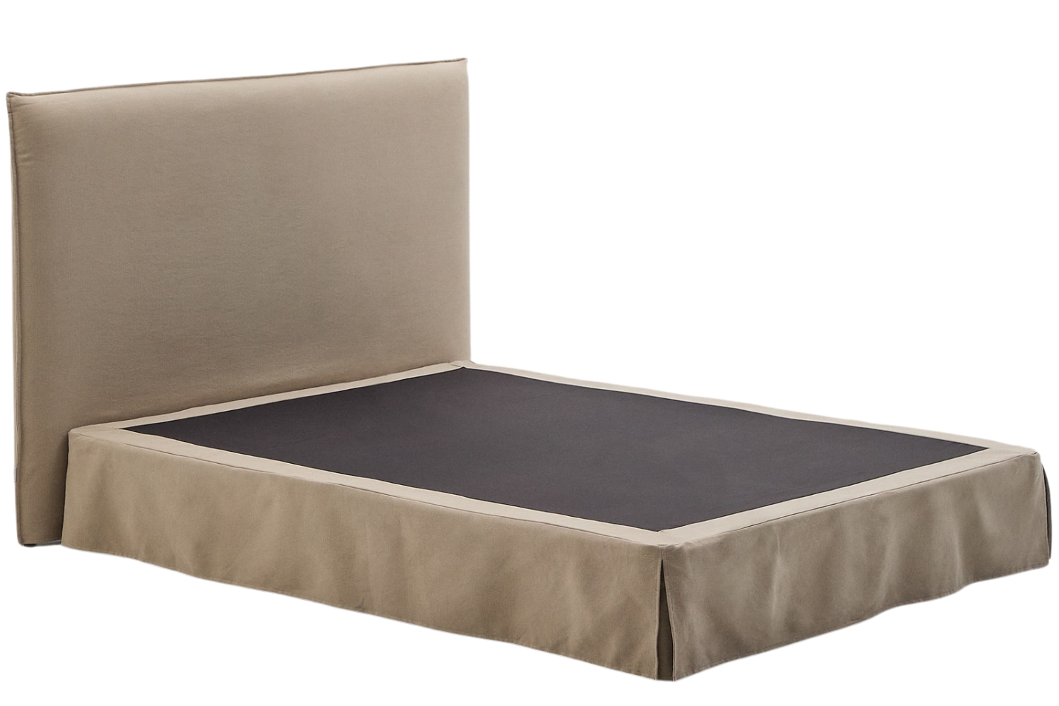 Kave Home Béžová dvoulůžková postel s čelem Jaira 150 x 190 cm