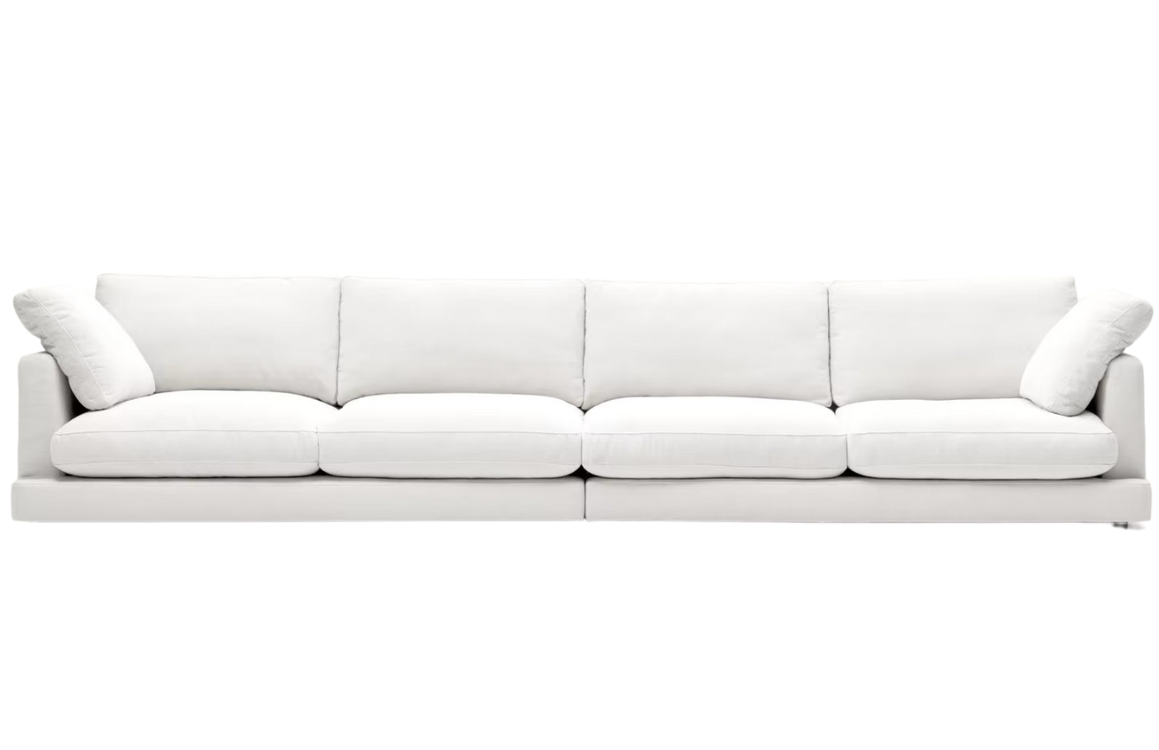 Kave Home Bílá šestimístná pohovka Gala 390 cm