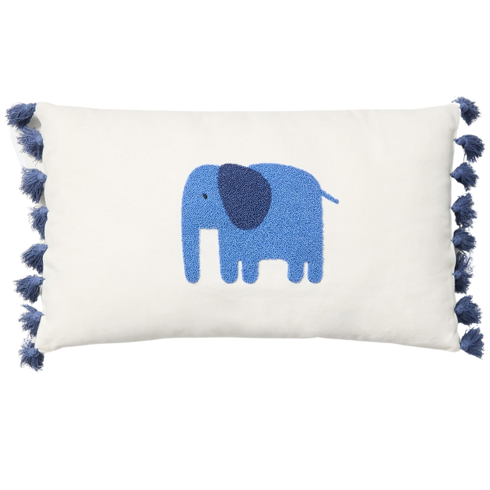 Kave Home Bílý bavlněný povlak na polštář se slonem Tandani 30 x 50 cm