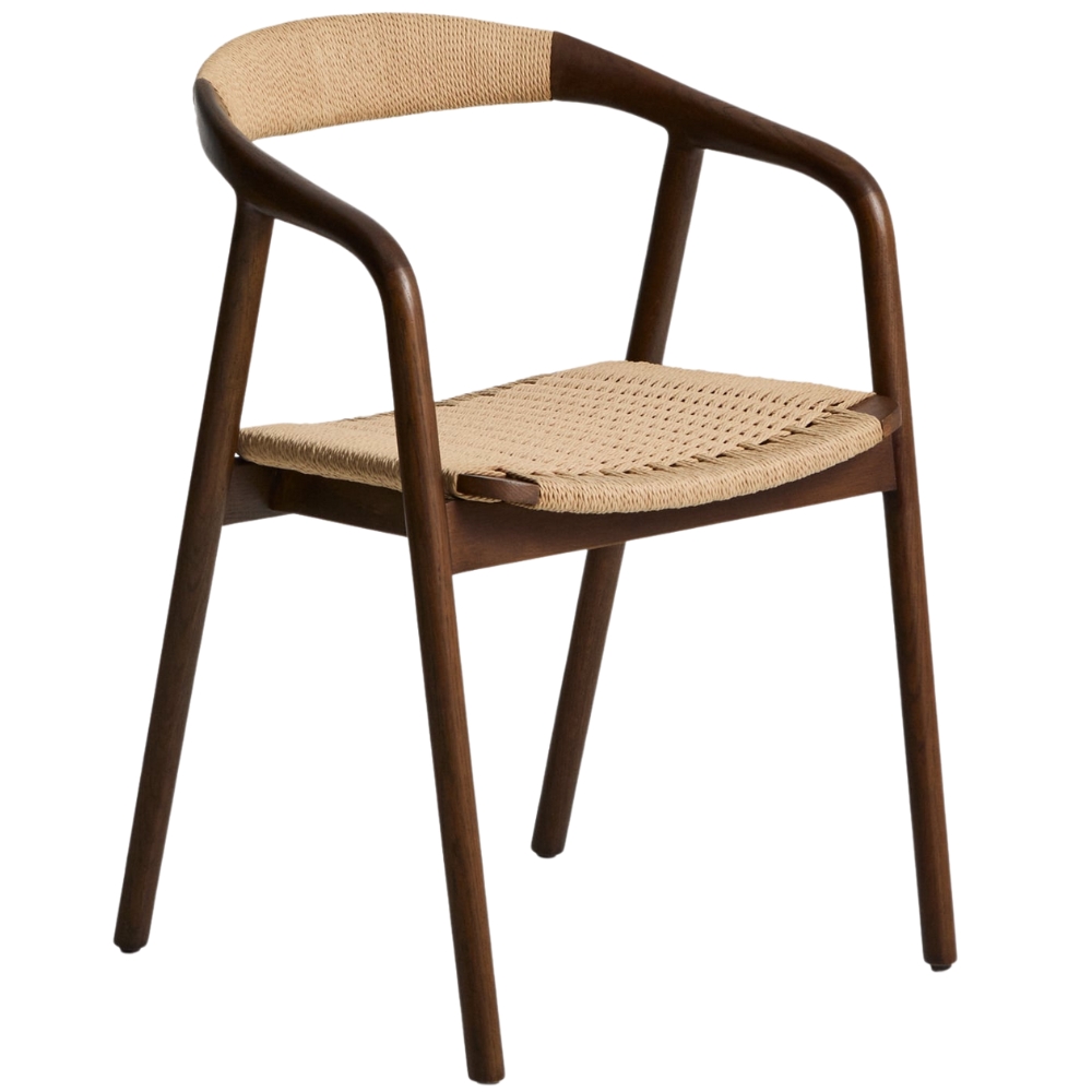 Kave Home Ořechová židle Derile s výpletem