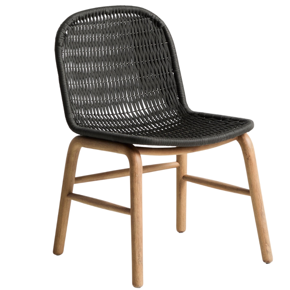 Kave Home Šedá dřevěná vyplétaná zahradní židle Alipa