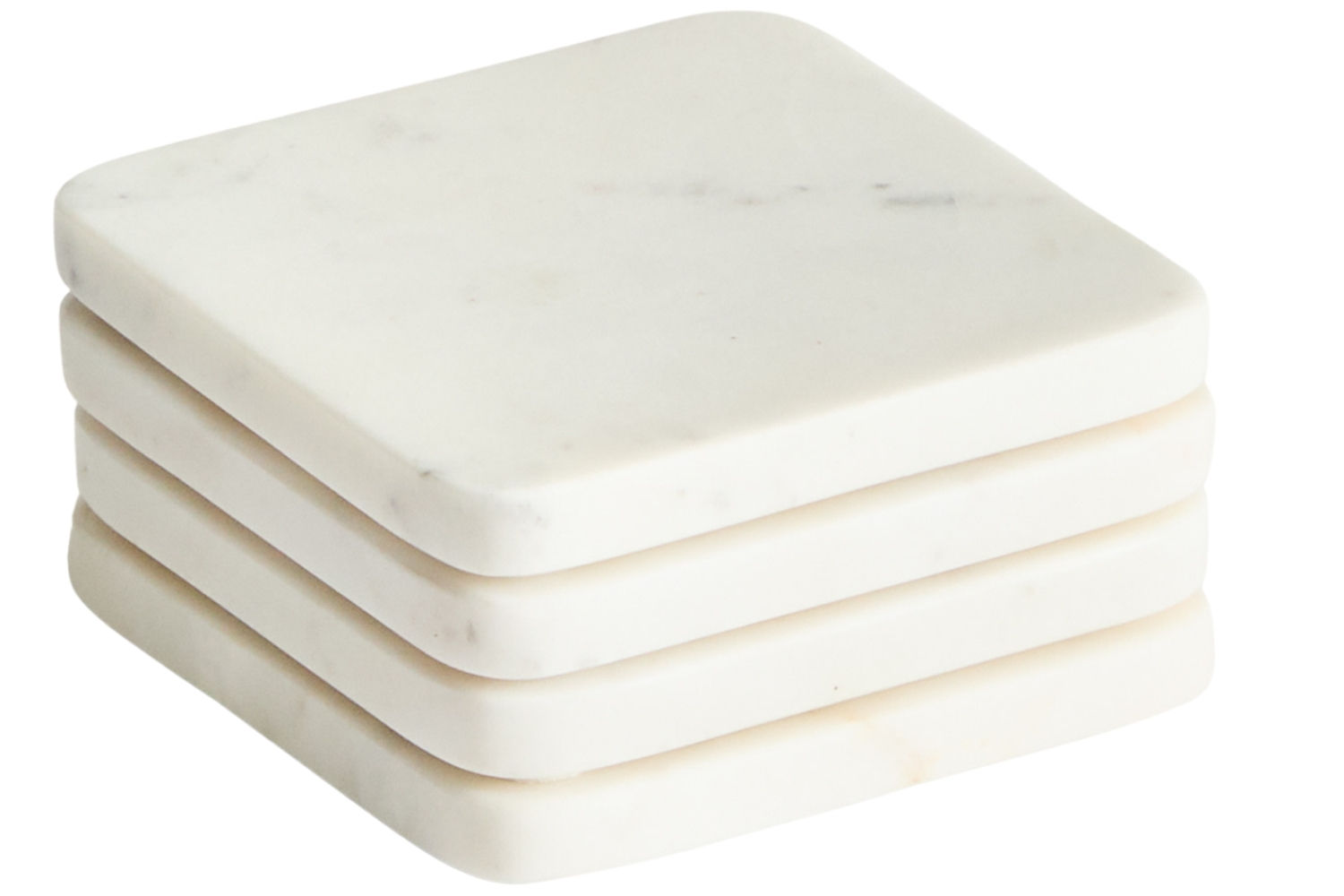 Kave Home Set čtyř bílých mramorových podtácků Nuvir