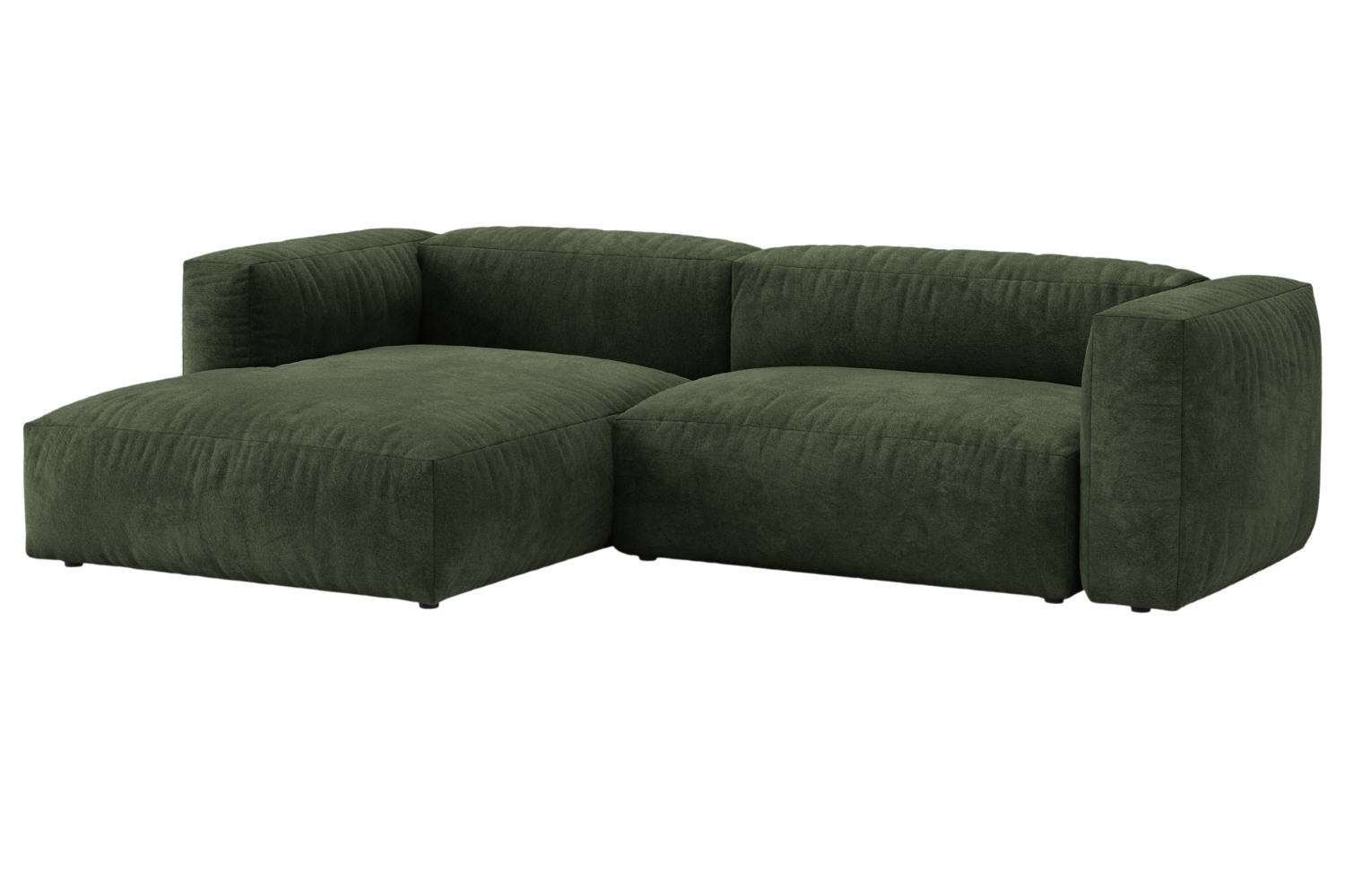Micadoni Zelená sametová rohová rozkládací pohovka Martina 280 cm