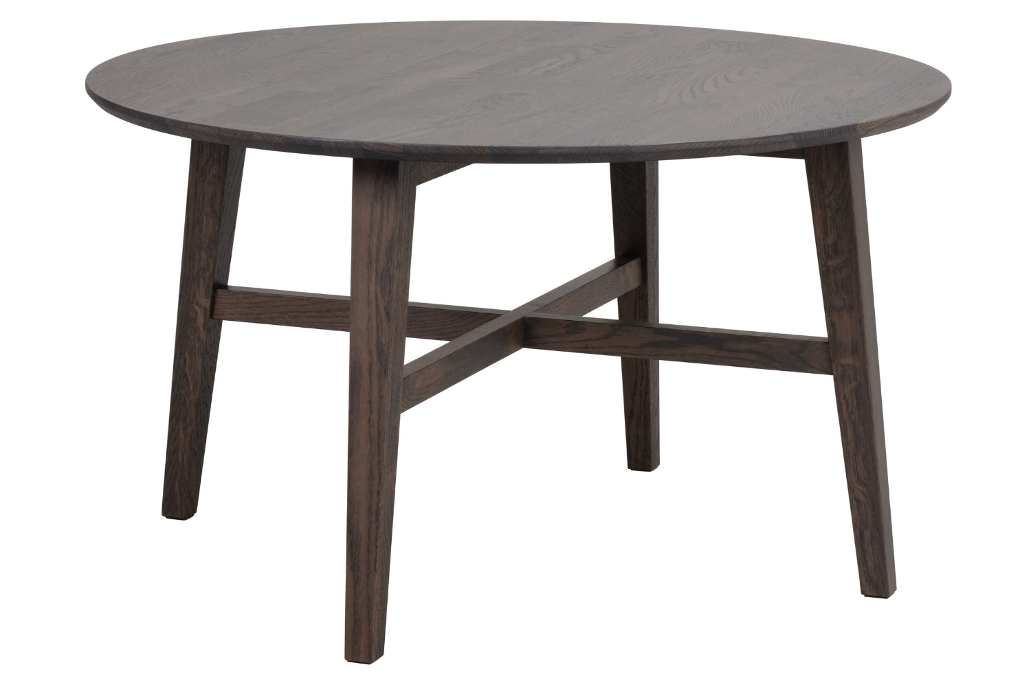 Rowico Tmavě hnědý dubový konferenční stolek FILIPPA ⌀ 90 cm