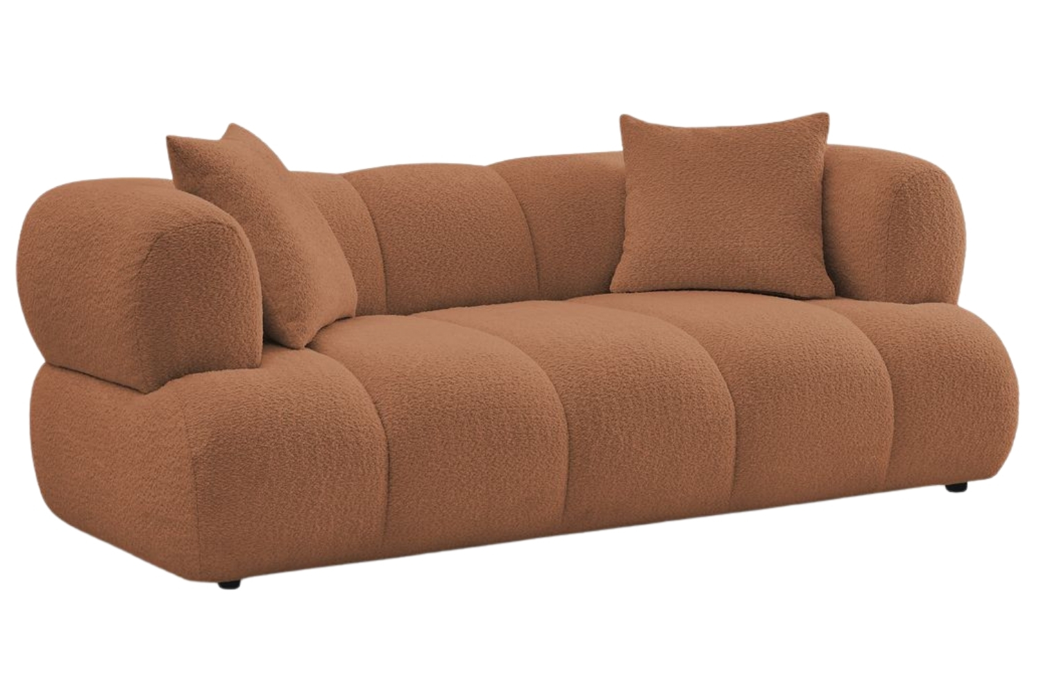 Bobochic Paris Terakotově oranžová bouclé dvoumístná pohovka Pamira 210 cm