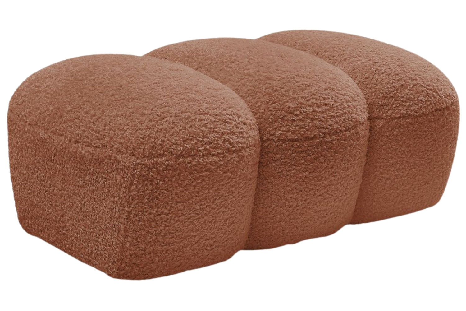 Bobochic Paris Terakotově oranžová bouclé podnožka Hippolyte 105 x 68 cm