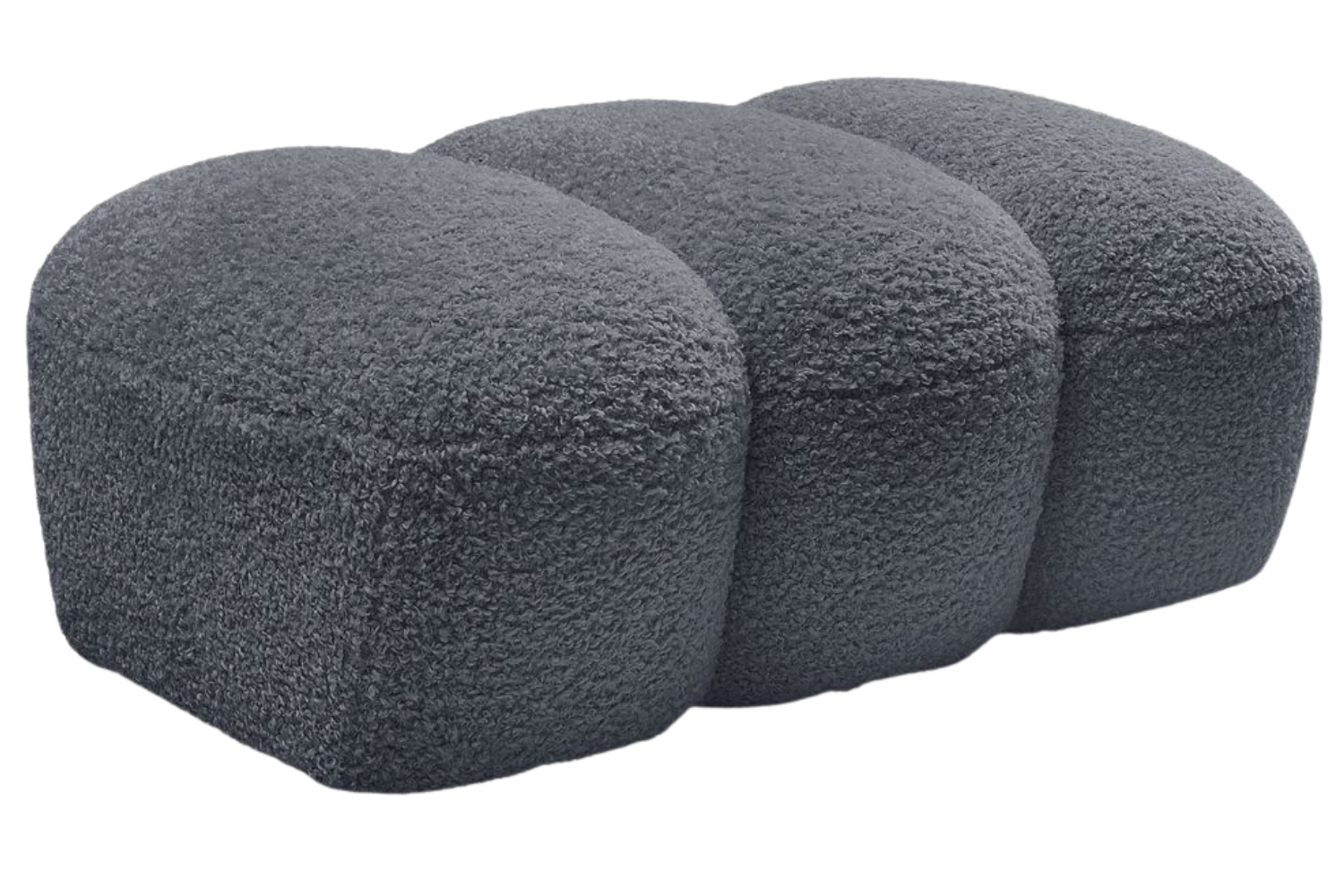 Bobochic Paris Tmavě šedá bouclé podnožka Hippolyte 105 x 68 cm