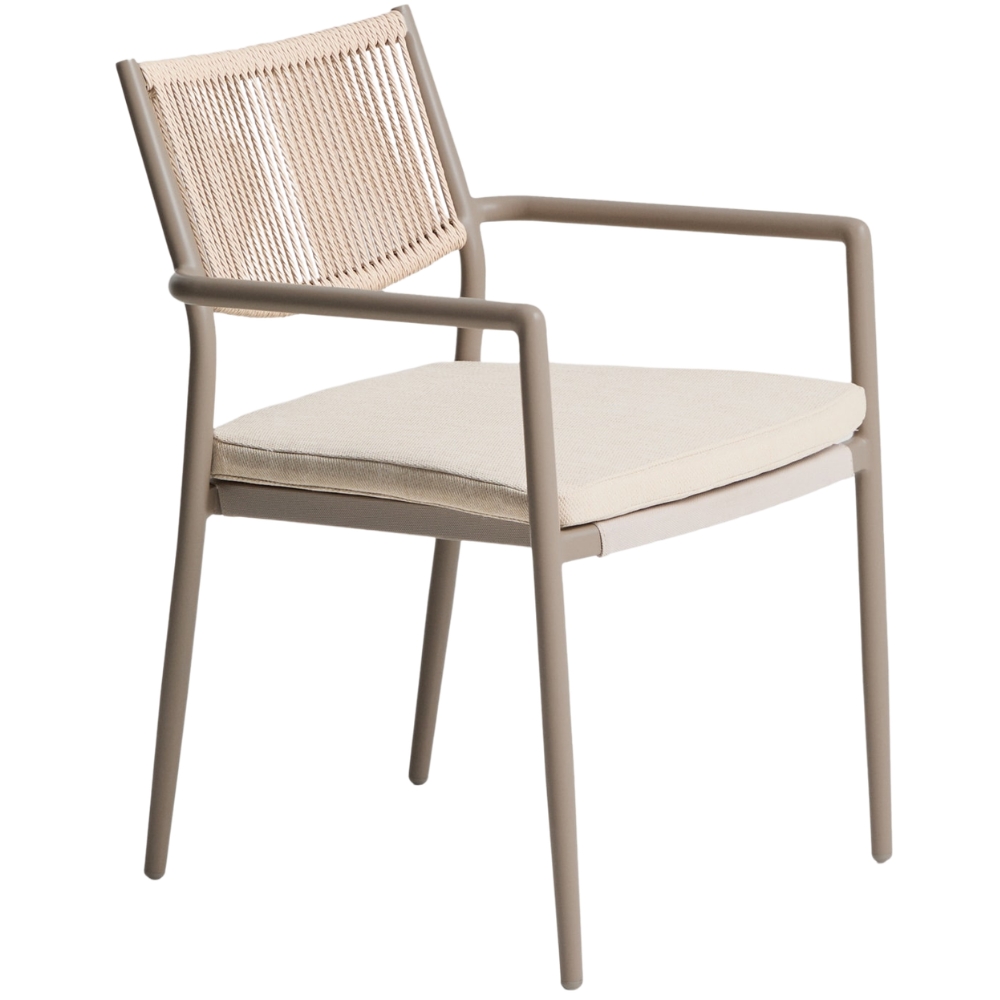 Kave Home Béžová kovová zahradní židle Argasi