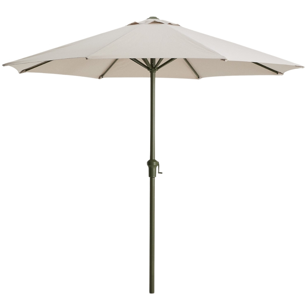 Kave Home Béžovo-zelený slunečník Milna ø 300 cm