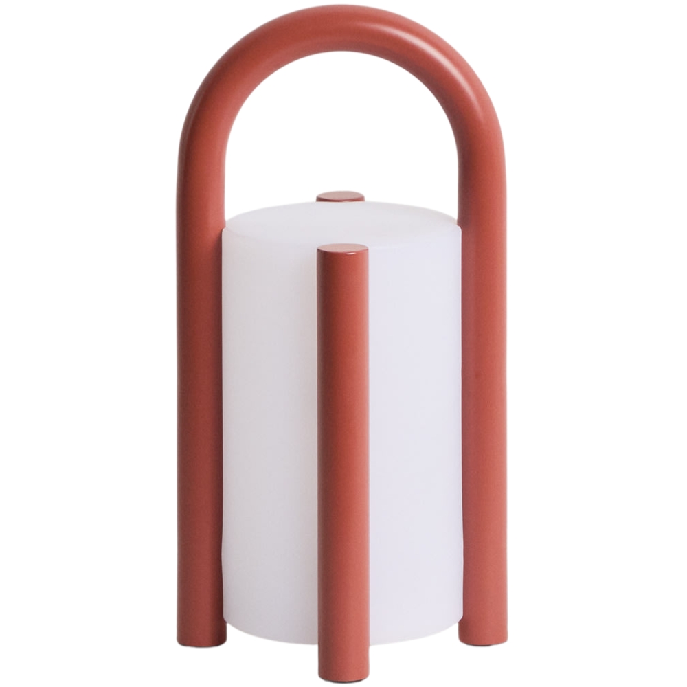 Kave Home Červená přenosná zahardní lampa Leros 28 cm