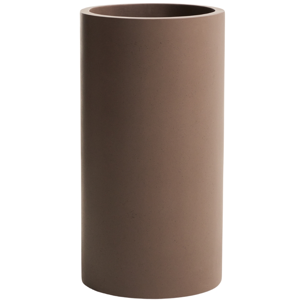 Kave Home Hnědý cementový zahradní květináč Aiguablava 80 x 42 cm