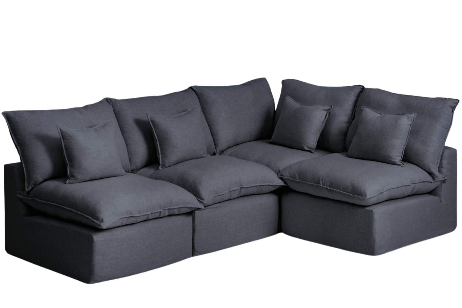 Kave Home Tmavě šedá rohová pohovka Anarela 287 cm s odnímatelným potahem