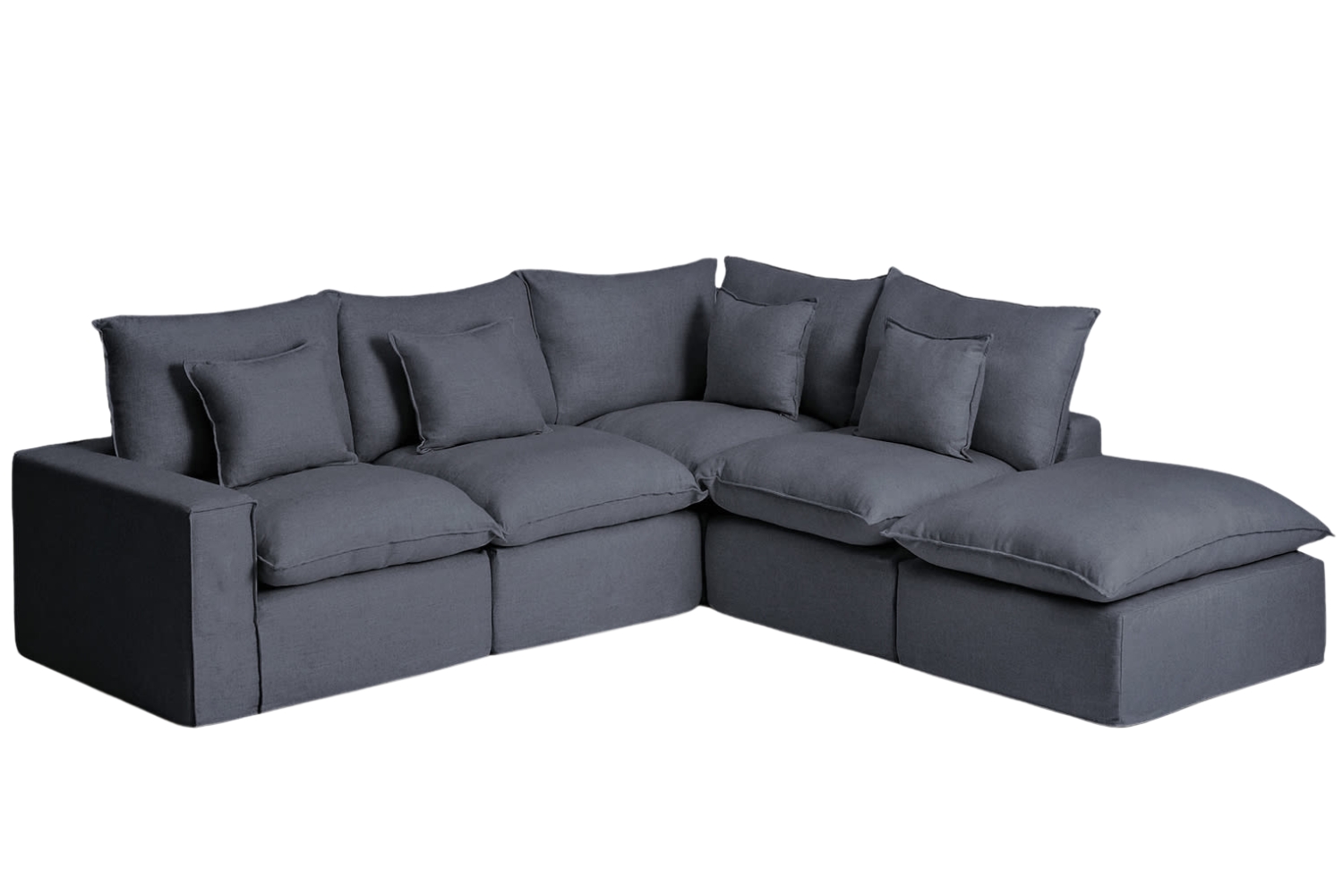 Kave Home Tmavě šedá rohová pohovka Anarela 307 cm s odnímatelným potahem