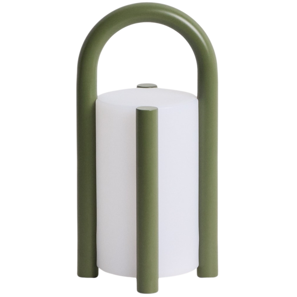 Kave Home Zelená přenosná zahardní lampa Leros 28 cm