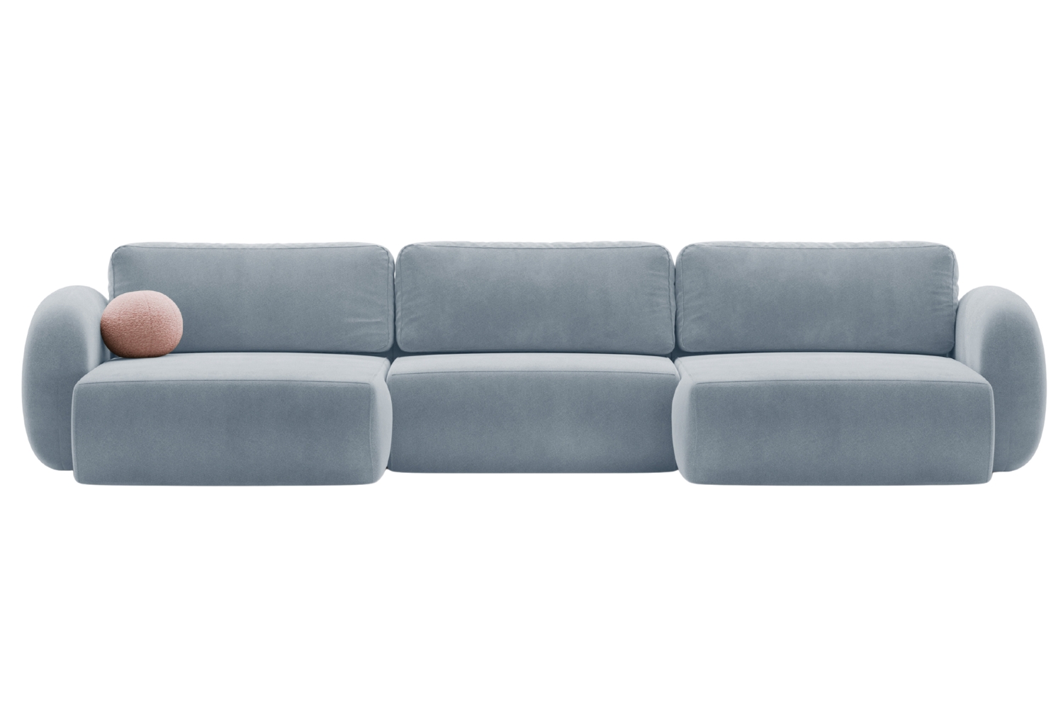 Maison Heritage Modrošedá sametová rozkládací pohovka Kora 362 cm