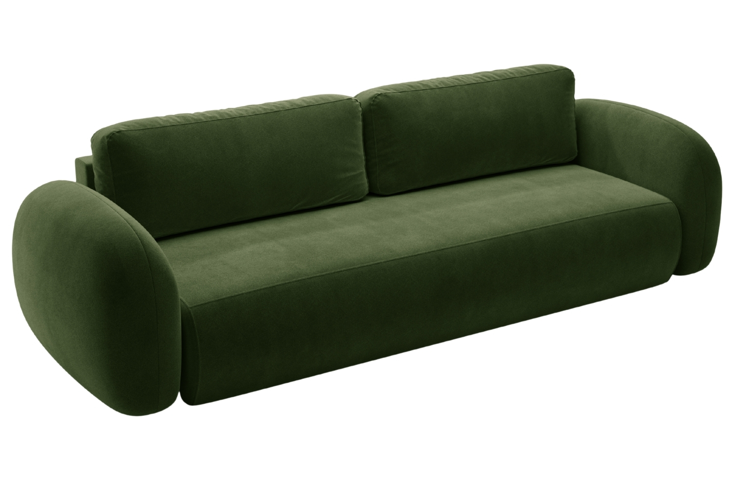 Maison Heritage Zelená sametová rozkládací pohovka Kora 262 cm