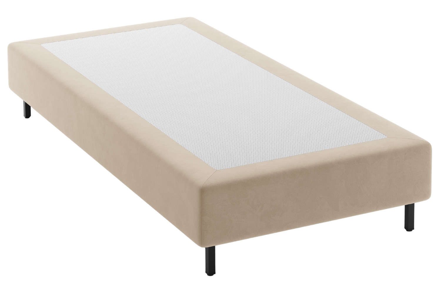 Micadoni Béžová sametová jednolůžková postel Whale 90 x 200 cm