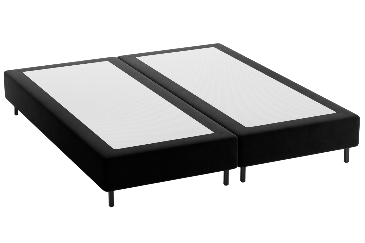 Micadoni Černá sametová dvoulůžková postel Whale 160 x 200 cm