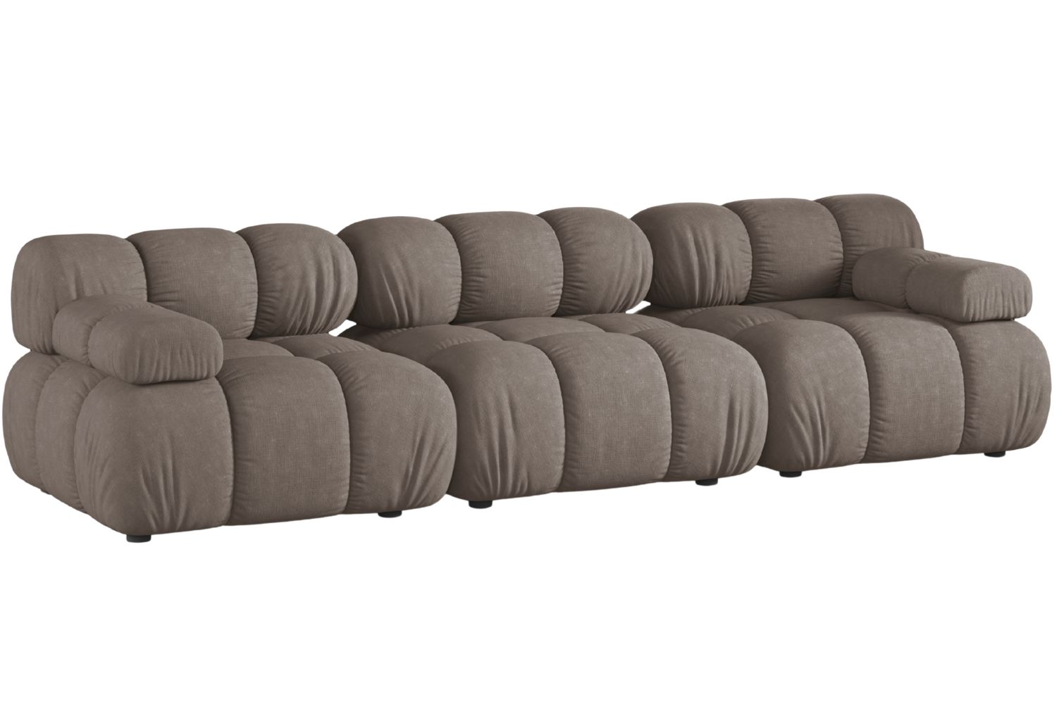 Micadoni Hnědá trojmístná pohovka Bellis II. 282 cm