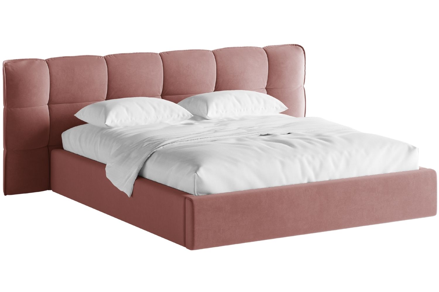 Micadoni Růžová sametová dvoulůžková postel Eric 180 x 200 cm s úložným prostorem