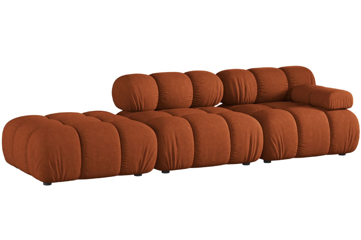 Micadoni Terakotově oranžová čtyřmístná pohovka Bellis II. 282 cm