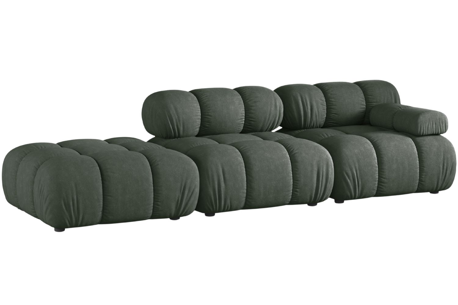 Micadoni Tmavě zelená čtyřmístná pohovka Bellis II. 282 cm