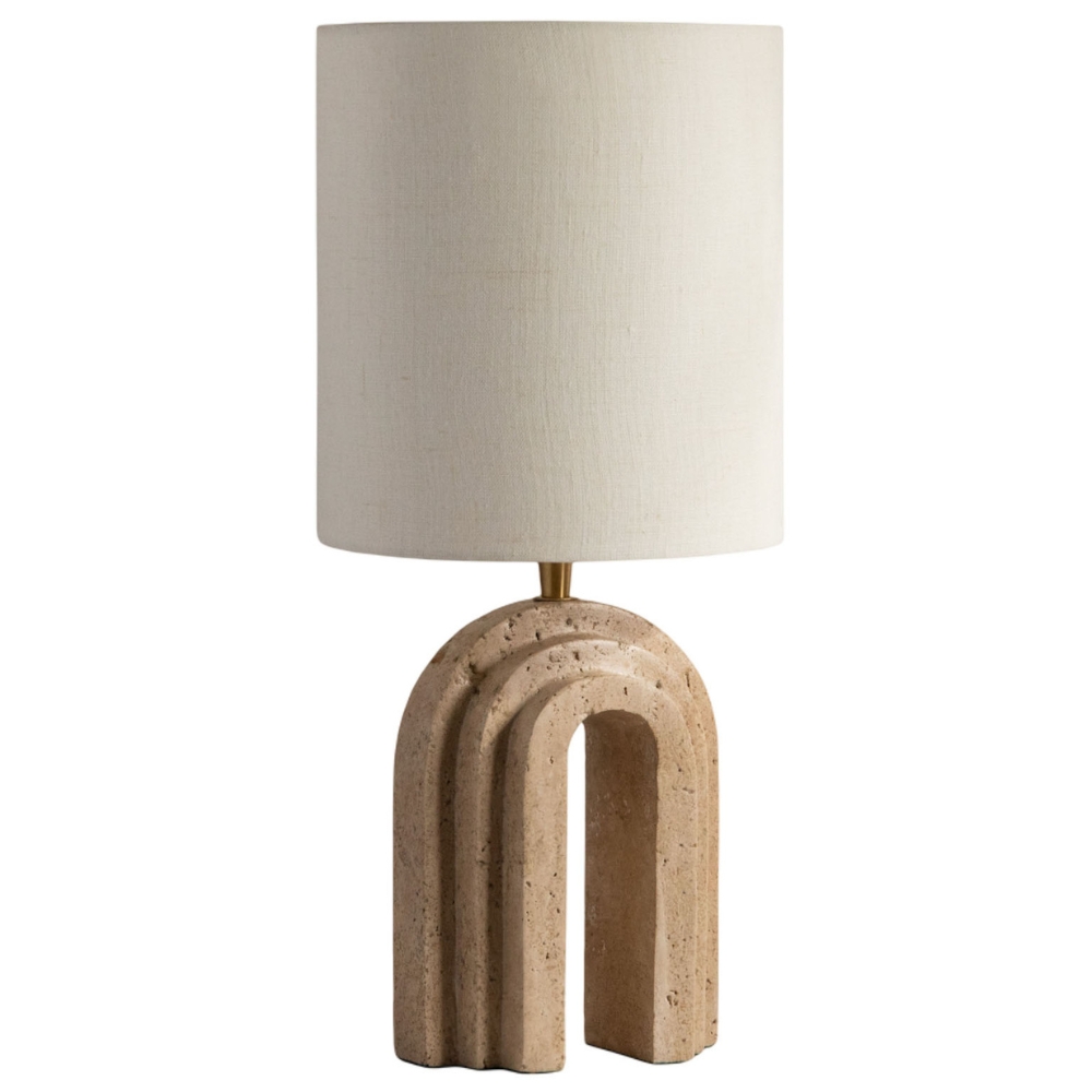 Micadoni Travertinová stolní lampa Doris 44 cm