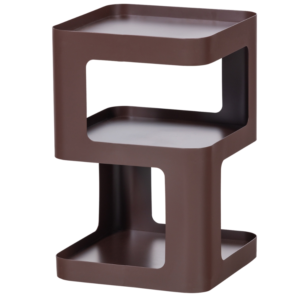 WOOOD Hnědý kovový odkládací stolek Riv 35 x 35 cm