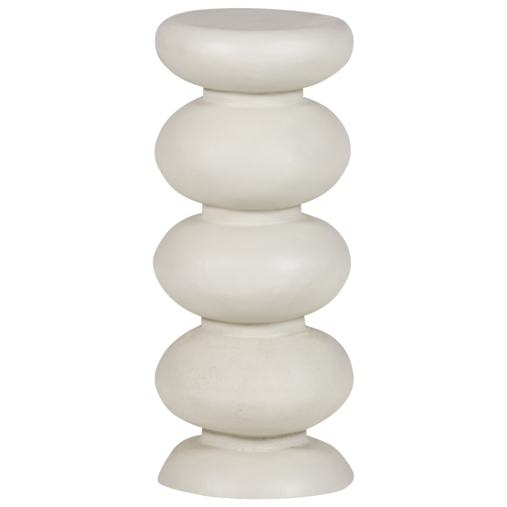 WOOOD Krémový kovový odkládací stolek Brilo ⌀ 29 cm