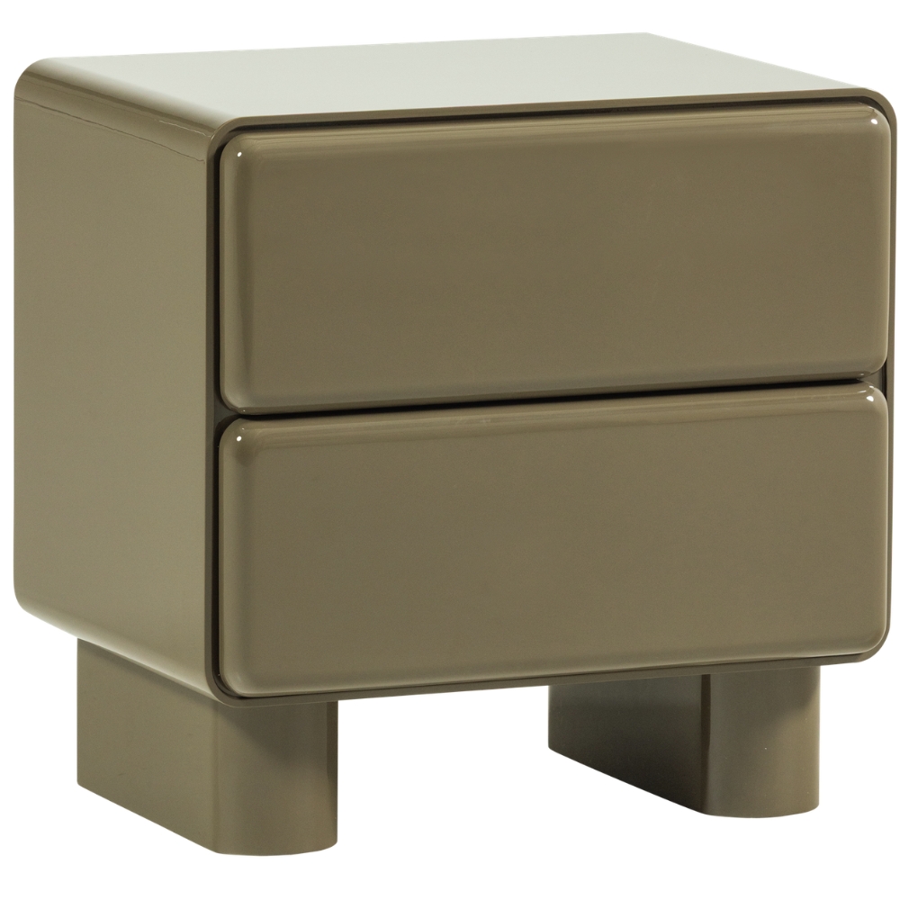 WOOOD Zelený lakovaný noční stolek Lustra 57 x 57 cm