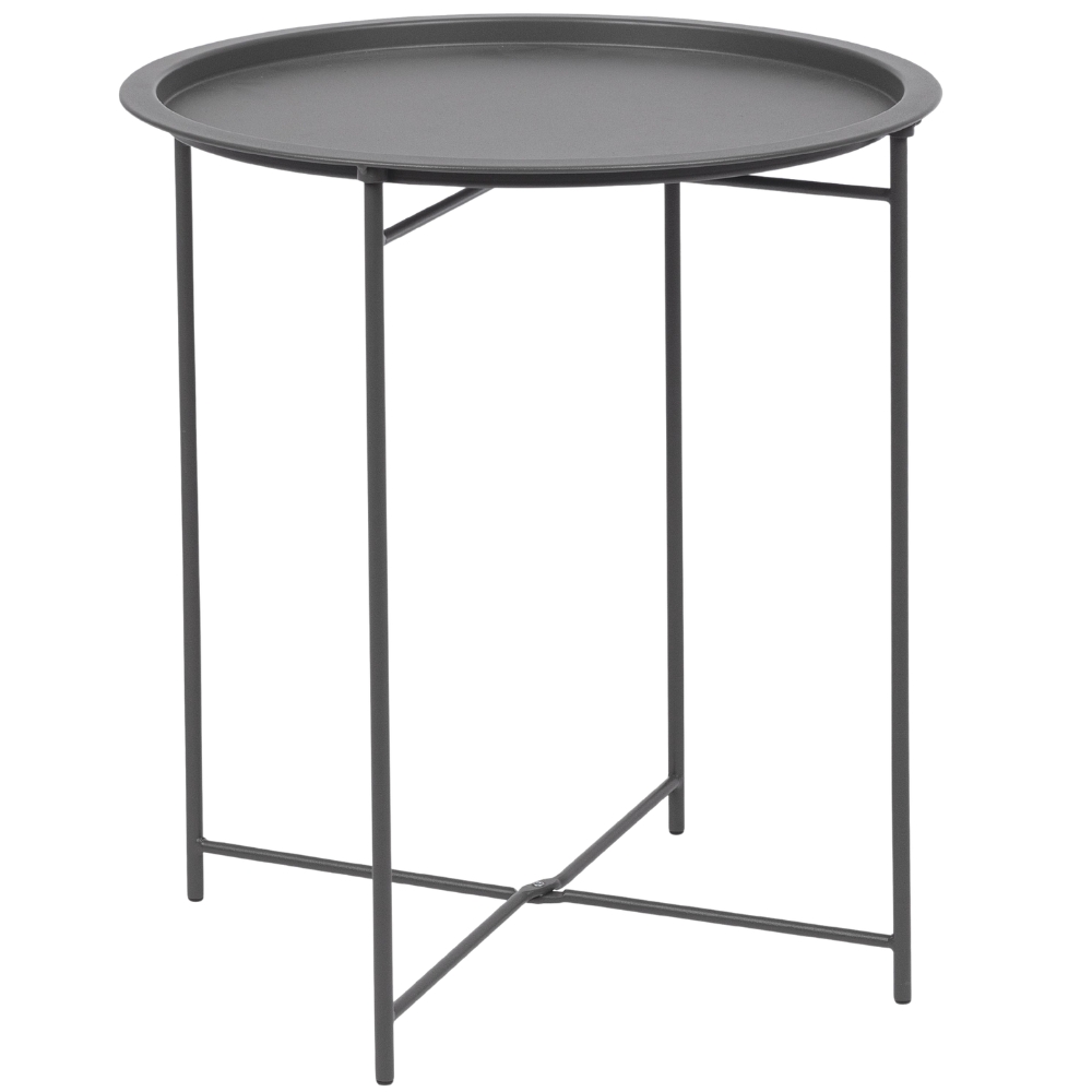 Bizzotto Antracitový kovový zahradní stolek Austin ø 46 cm