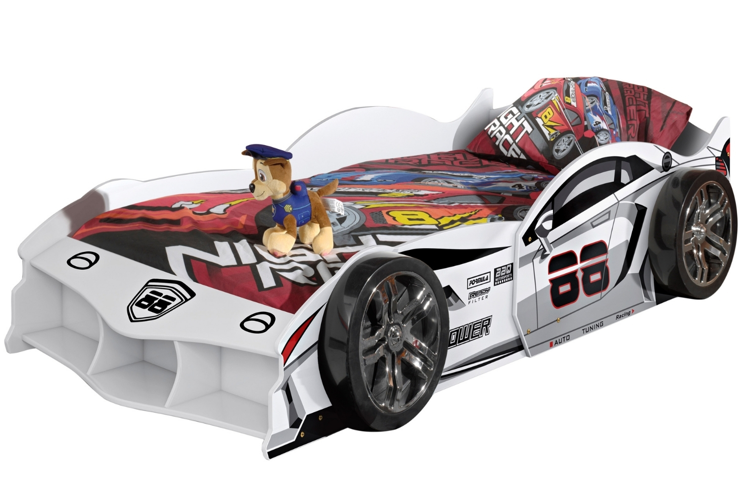 Bizzotto Bílá dětská postel Car Bed 90 x 200 cm