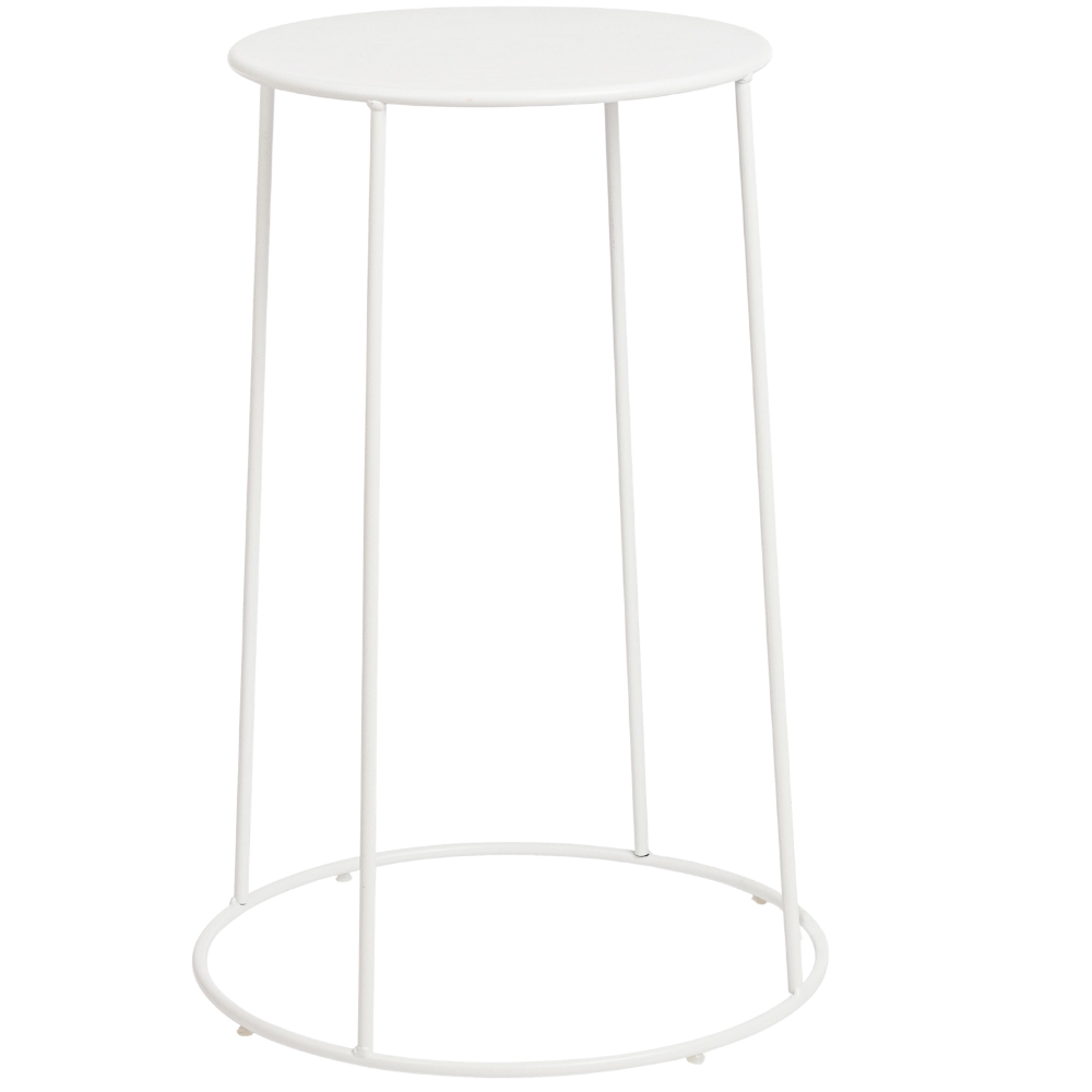 Bizzotto Bílý kovový zahradní stolek Austin ø 35 cm