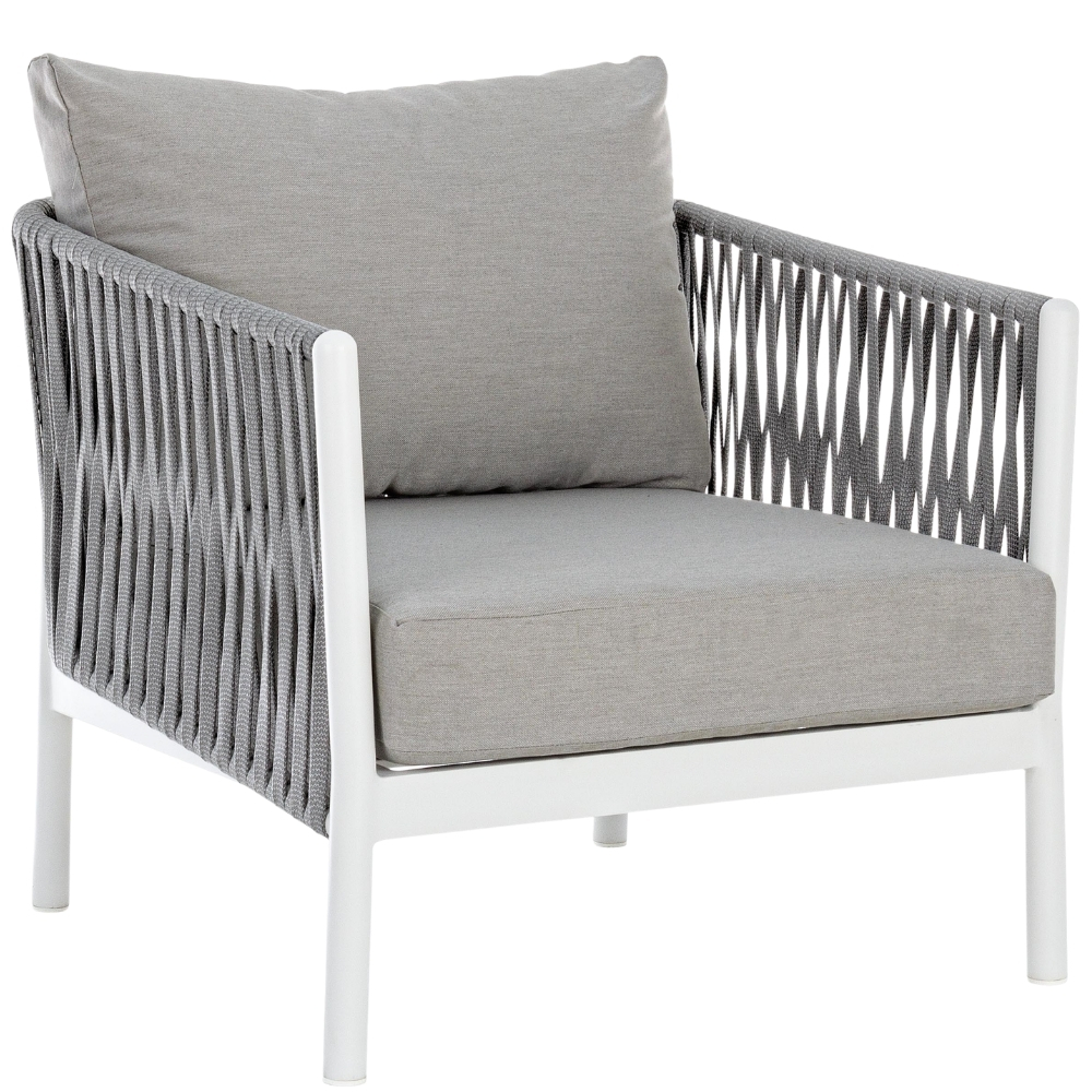 Bizzotto Šedo-bílé zahradní křeslo  Florencia