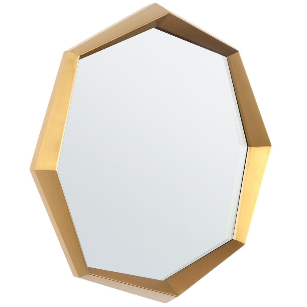 Bizzotto Zlaté kovové závěsné zrcadlo Gursky 120 x 120 cm