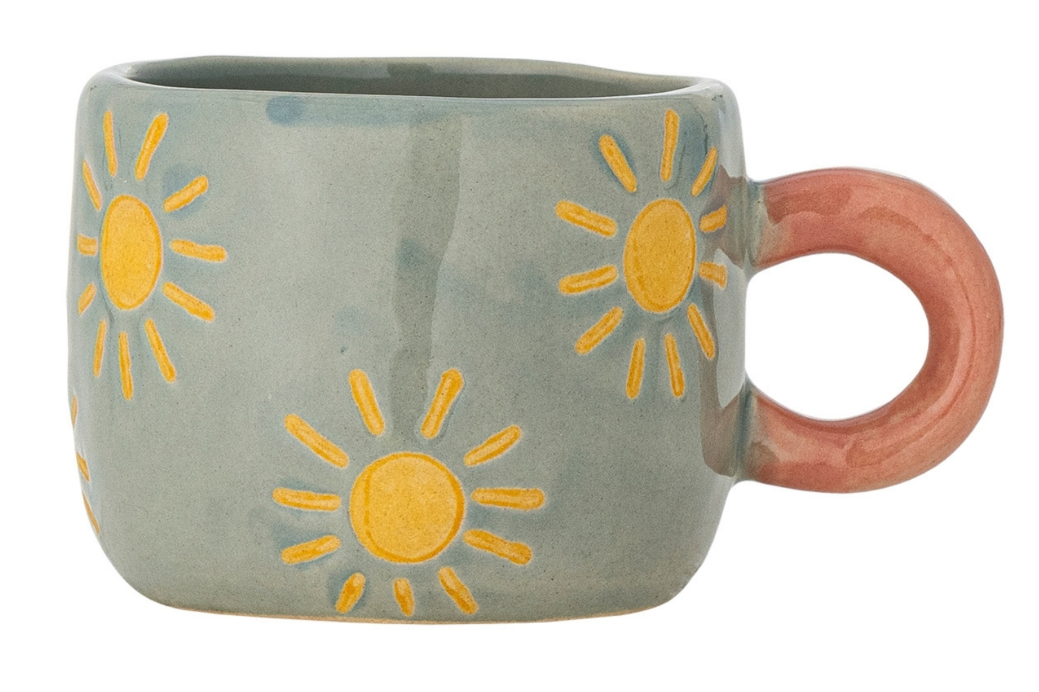 Bloomingville Modrozelený keramický hrnek Nini 100 ml