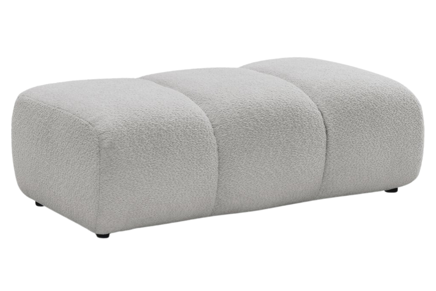 Bobochic Paris Světle šedá bouclé podnožka Pamira 124 x 60 cm