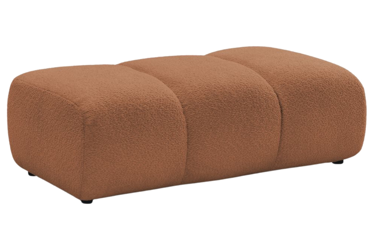 Bobochic Paris Terakotově oranžová bouclé podnožka Pamira 124 x 60 cm