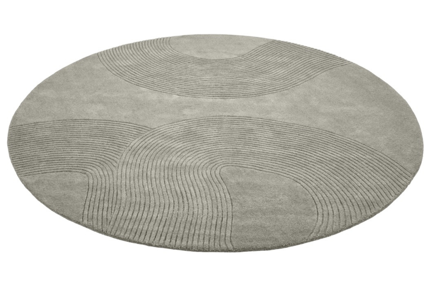 Bolia Světle šedý vlněný kulatý koberec Zen 250 cm