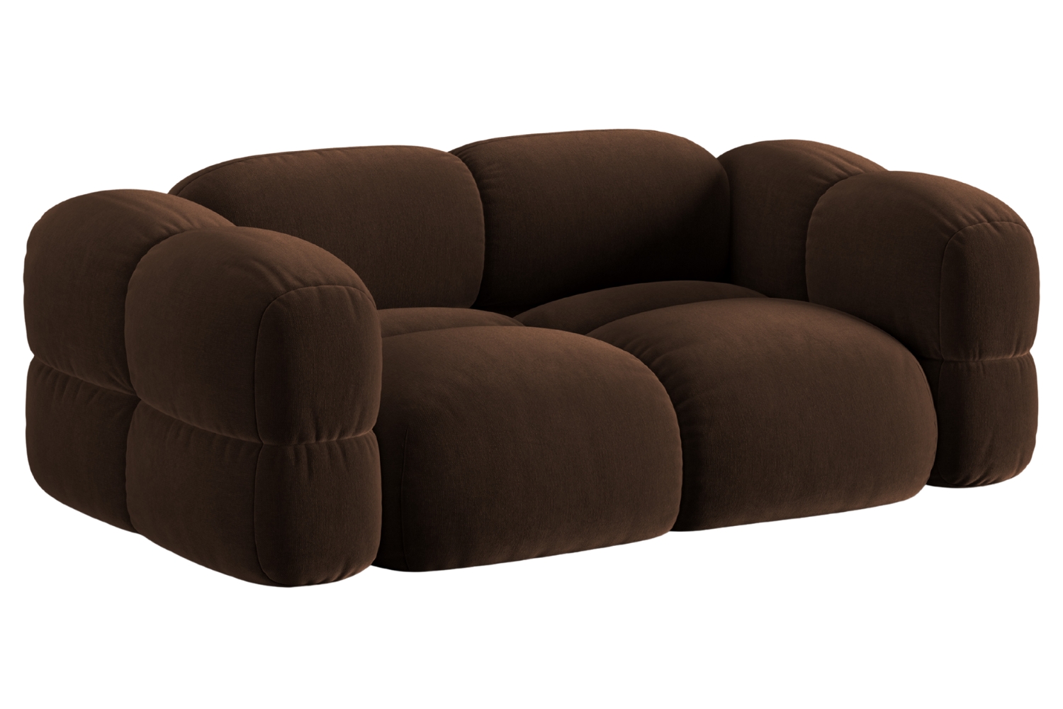 Cosmopolitan Design Hnědá sametová trojmístná pohovka Loretto 210 cm