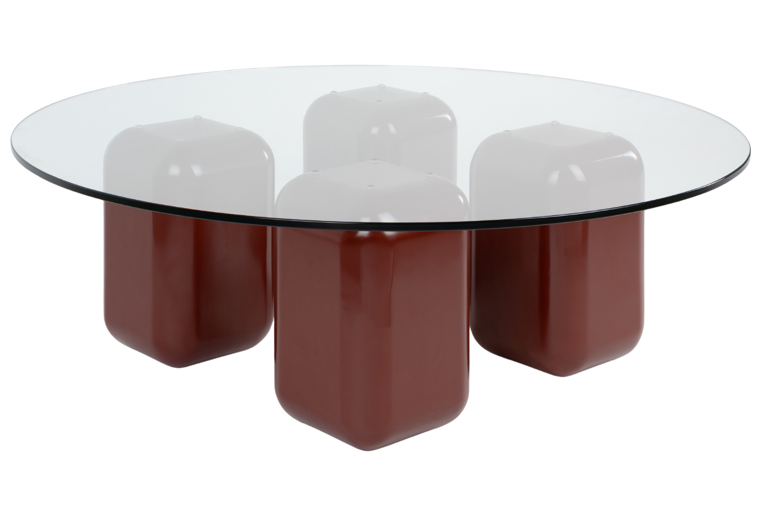 FEST Amsterdam Skleněný konferenční stolek Uma 100 cm s hnědou podnoží