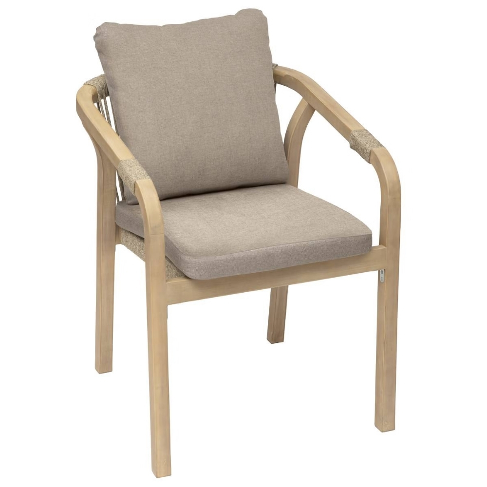 Hespéride Béžová dřevěná zahradní židle Papouasie