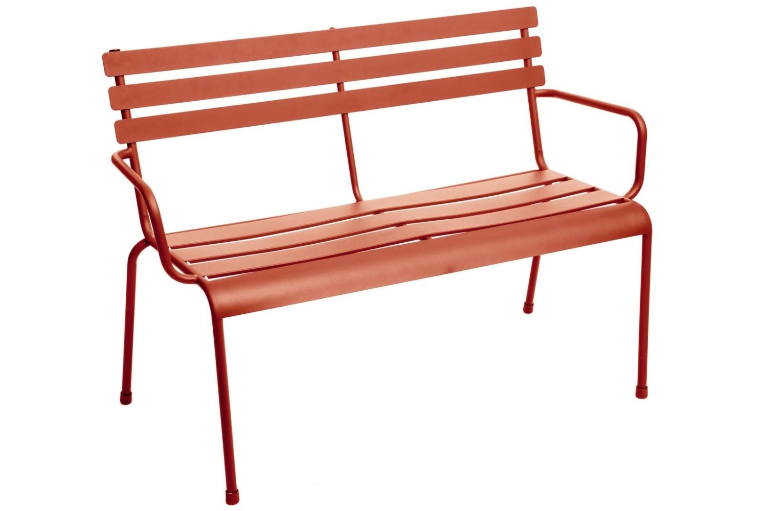 Hespéride Červená kovová zahradní lavice Greensboro