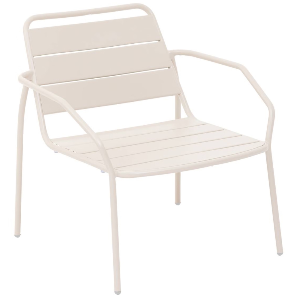 Hespéride Krémové kovové zahradní křeslo Phuket