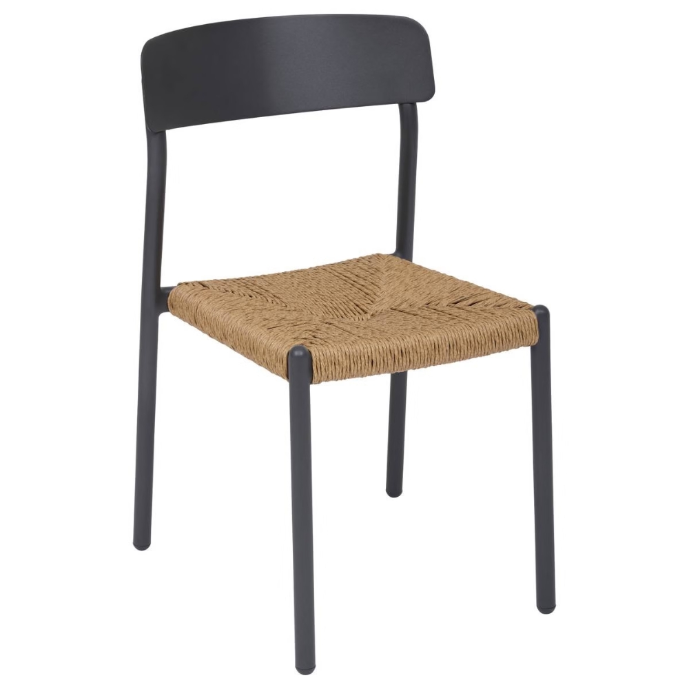 Hespéride Šedá kovová zahradní židle Wistty s výpletem