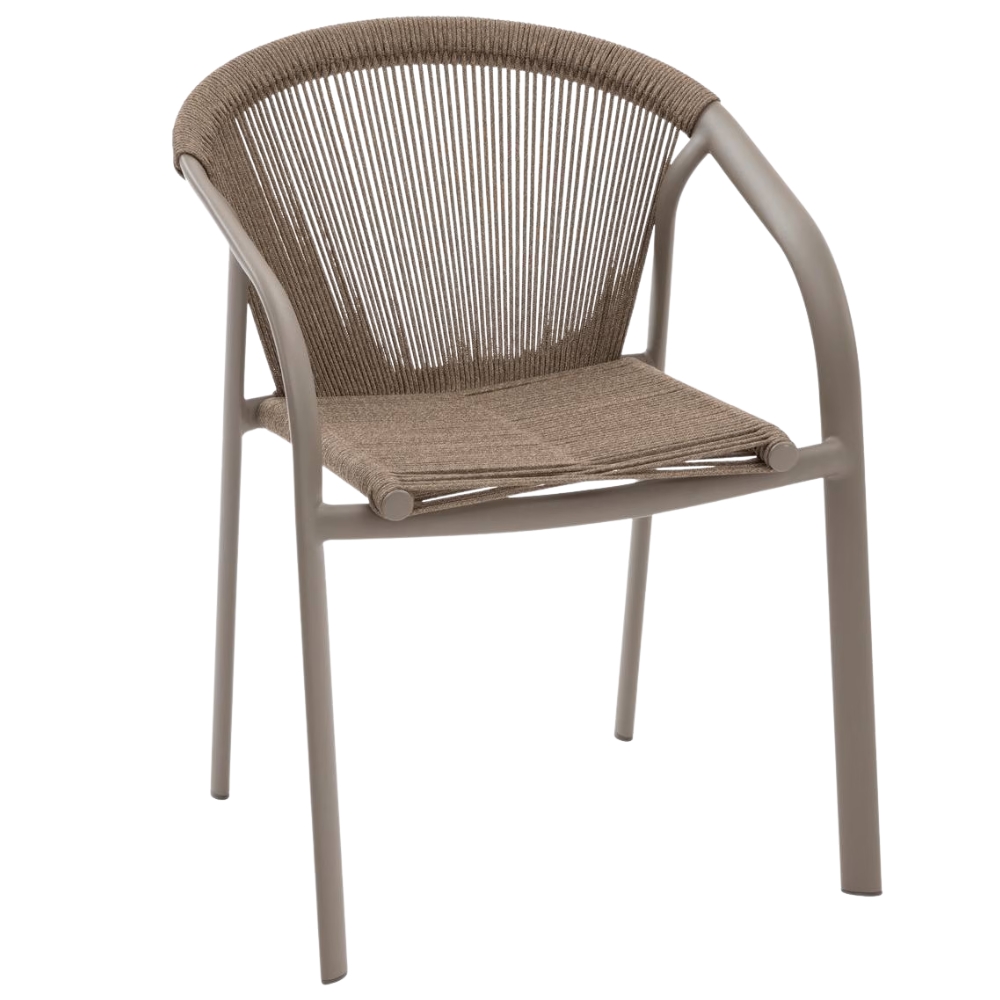 Hespéride Světle hnědá kovová zahradní židle Riu