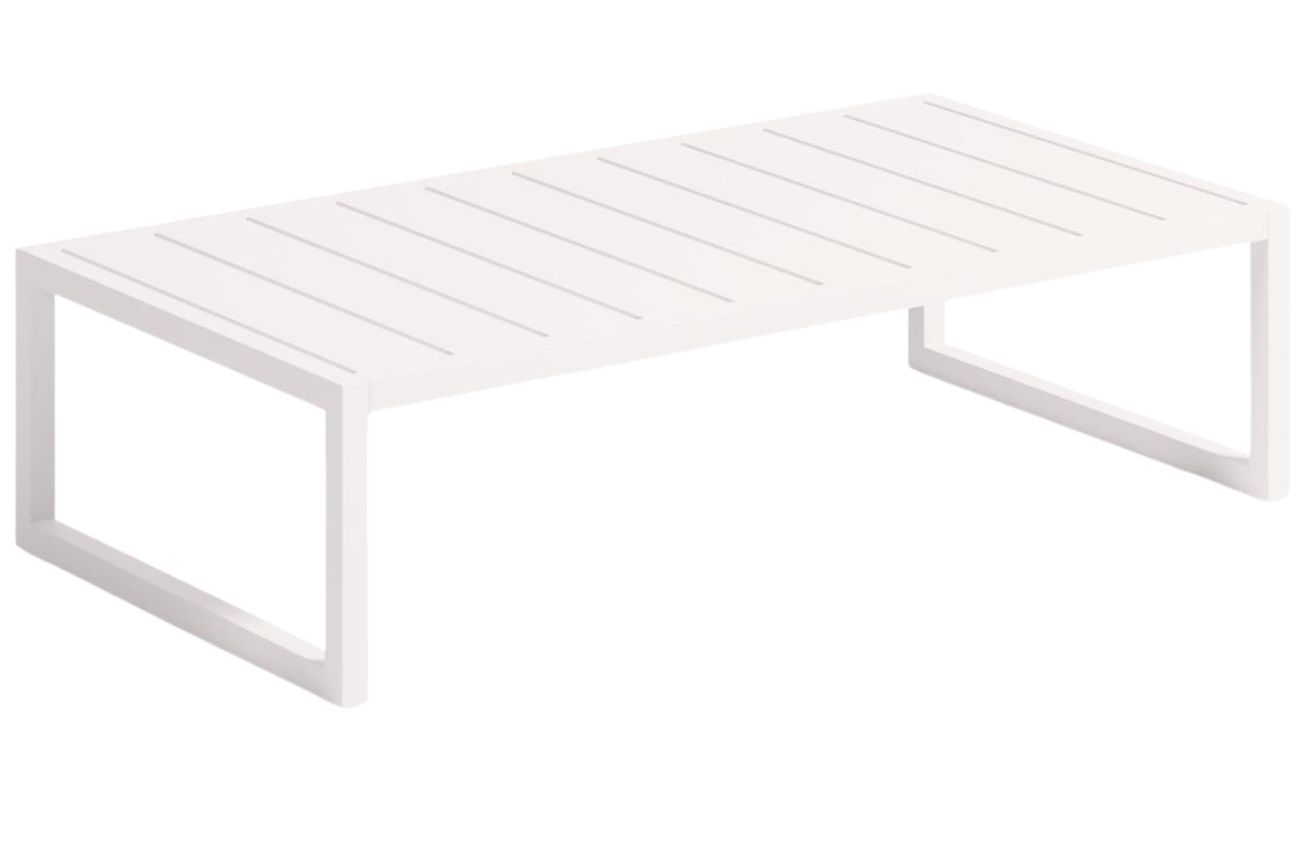 Kave Home Bílý kovový zahradní stolek Comova 114 x 60 cm