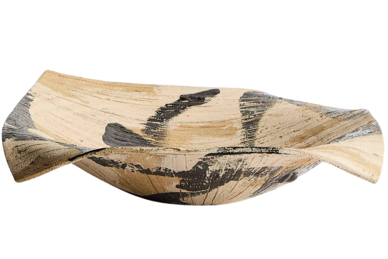 Kave Home Hnědá keramická dekorativní mísa Dirva 40 x 51 cm