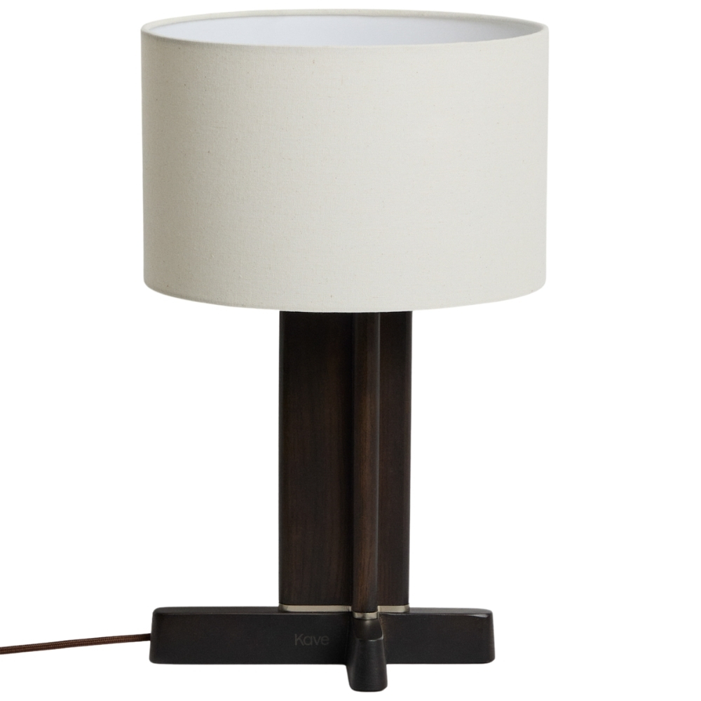 Kave Home Tmavá dřevěná stolní lampa Niani