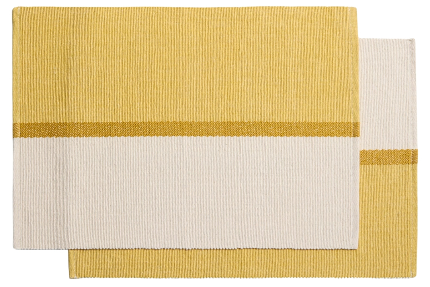 Kave Home Žluto-béžový bavlněný set dvou prostírání Tari 35 x 30 cm